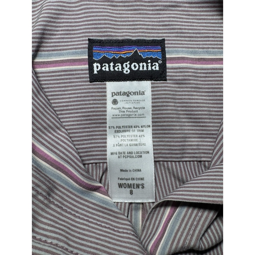 Patagonia Shirt Womens Size 8 Striped Button Up - Picture 2 of 4